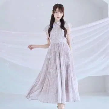 Rosemuse pleats floral print dress 핑크