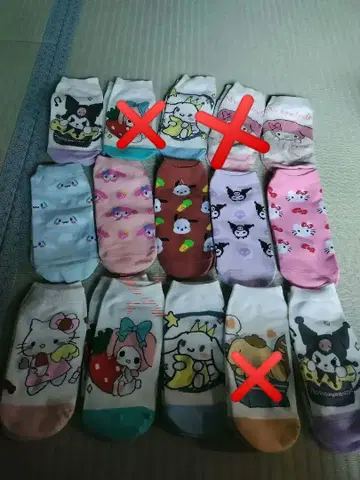 산리오 캐릭터 양말 키즈 양말 묶음 판매 마음껏 담기