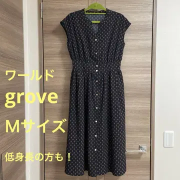 WORLD grove 원피스 M 사이즈 깔끔한 스타일 작은 키 익명 배송