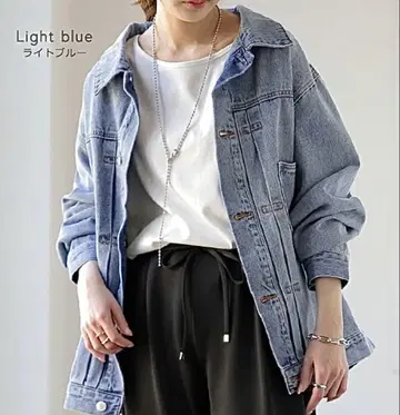라이트 블루 오버 사이즈 데님 자켓