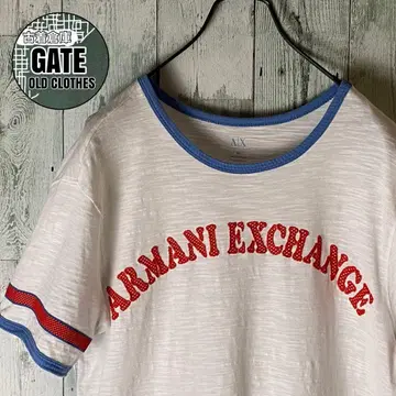 [레어] ARMANI EXCHANGE 아치 자수 로고 링거 티셔츠