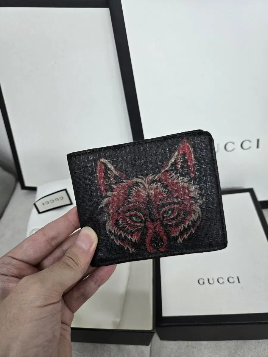 GUCCI 구찌 [Authentic] Gucci Wolf Bifold Wallet #구찌울프,#구찌