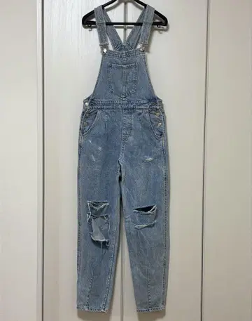 Bershka 데미지 데님 오버롤