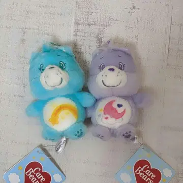 케어베어 봉제 인형 키링 CareBears 앉은 마스코트 2세트