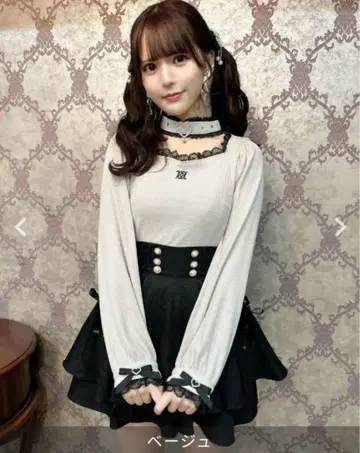 ROJITA 하트 버클 초커 골지 상의