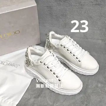 [박스 포함] JIMMY CHOO Diamond 내퍼 가죽 스니커즈
