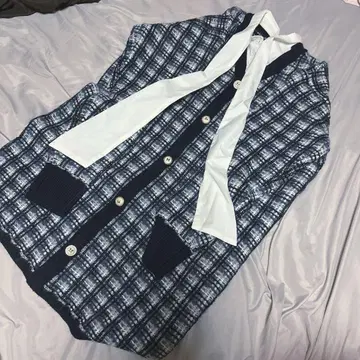 택 포함 미셸 마카롱 니트 원피스