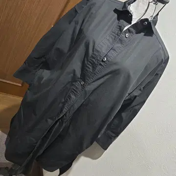 스콧 클럽 새상품급 자켓풍 블랙 롱 기장 버튼 셔츠
