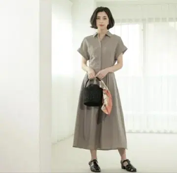OPAQUE.CLIP 린넨 라이크 셔츠 원피스