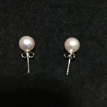 k14WG 화이트 펄 스터드 귀걸이 약 7mm