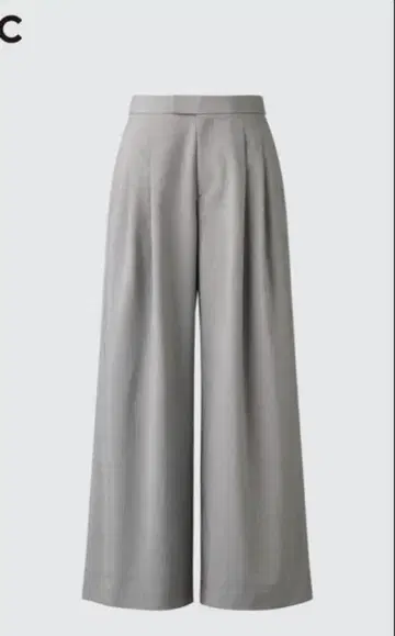 유니클로 C 감동 턱 와이드 팬츠 03 Gray M
