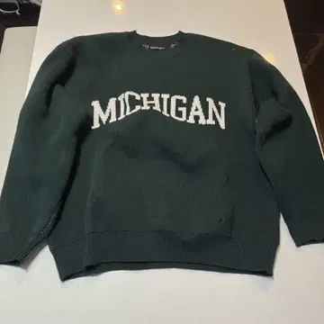 MICHIGAN 로고 다크 그린 스웨터 S