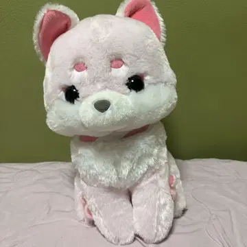 쵸롱 봉제 인형 핑크 강아지 한정판