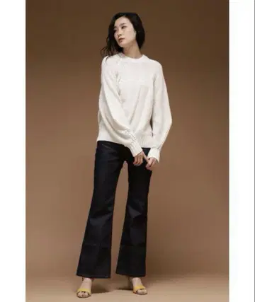 앙셰느망 데님 플레어 팬츠