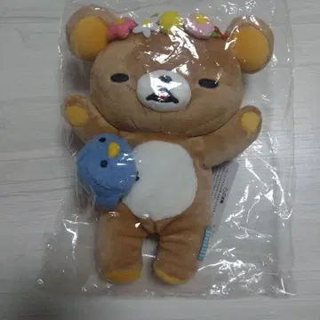 리락쿠마 모아 봉제 인형. 낮잠 자는 파랑새 캐러밴 한정판.