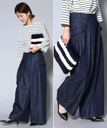 아메리칸 랙 씨 AMERICAN RAG CIE 와이드 턱 데님 팬츠