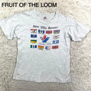 FRUIT OF THE LOOM 그레이 컬러 프린트 디자인 T셔츠