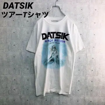 Z0033 DATSIK 투어 티셔츠 화이트 M 빅 프린트 빈티지