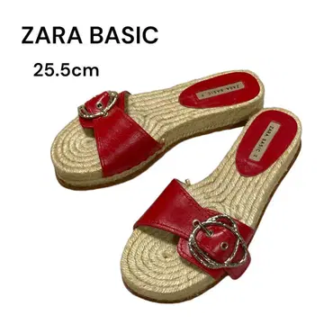[ZARA BASIC] 샌들 통굽 버클 벨트 플랫 25.5cm