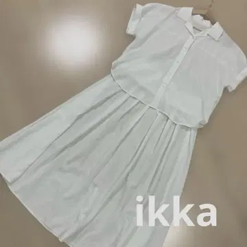 화이트 셋업 셔츠 스커트