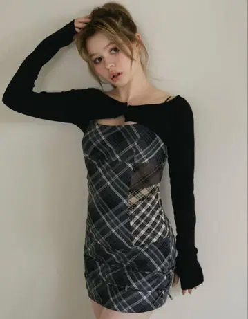 andmary Aine set mini dress gray S 사이즈