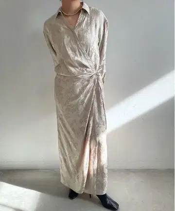 Ameri SATIN JACQUARD FLOWER DRESS