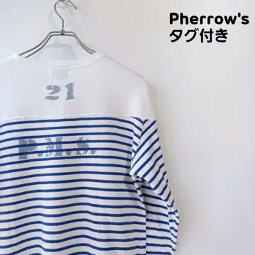 Pherrow's 페로우즈 풋볼 7분 소매 T셔츠 보더 택 포함