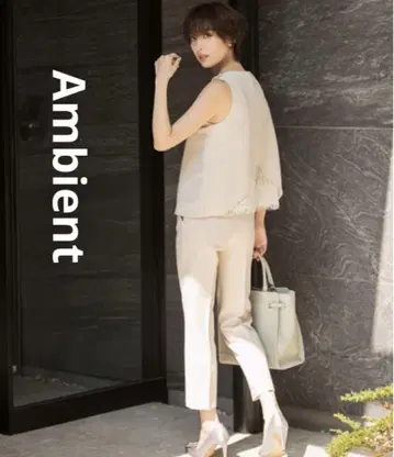 새상품급 ambient 센터 프레스 크롭 팬츠 베이지 계열 M