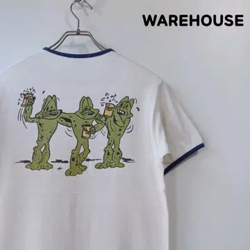 WAREHOUSE 웨어하우스 링거 T셔츠 양면 프린트