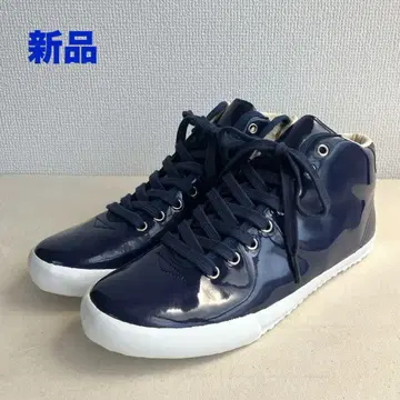 새상품 데드스탁 maccheronian 패턴트 레더 NAVY 27.5cm