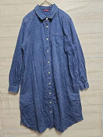 어반 리서치 데님 블루 버튼업 튜닉