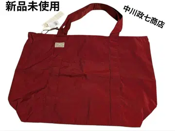 미사용 새상품 나카가와 마사시치 상점 소프트 나일론 지퍼 토트 빨간색