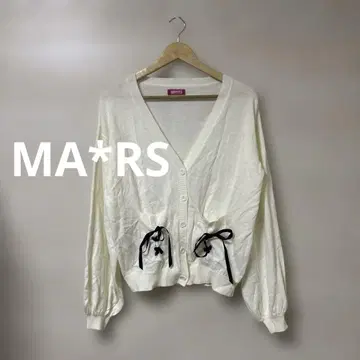 MA*RS 레이스업 리본 V넥 가디건 귀여운 걸리시