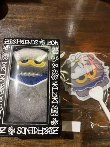 ZO&FRIENDS 팝업 ZOA 봉제 인형 키링 미니 부채 2점