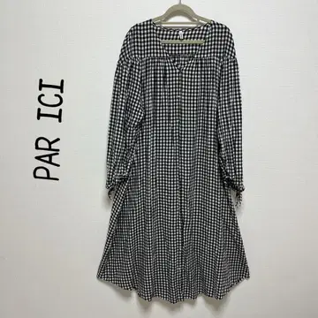 PAR ICI 깅엄 체크 셔츠 원피스