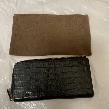 크로커다일풍 장지갑 블랙
