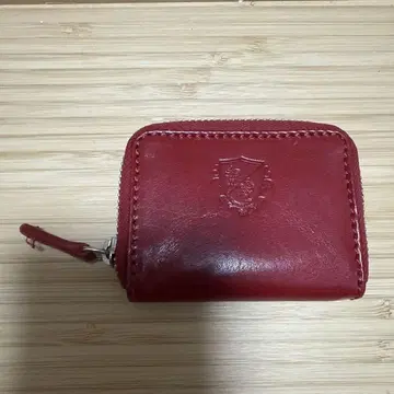 가죽 빨간색 지퍼 코인 케이스