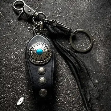 VIP 천연 가죽 가죽 키링 빈티지 아메카지 키케이스