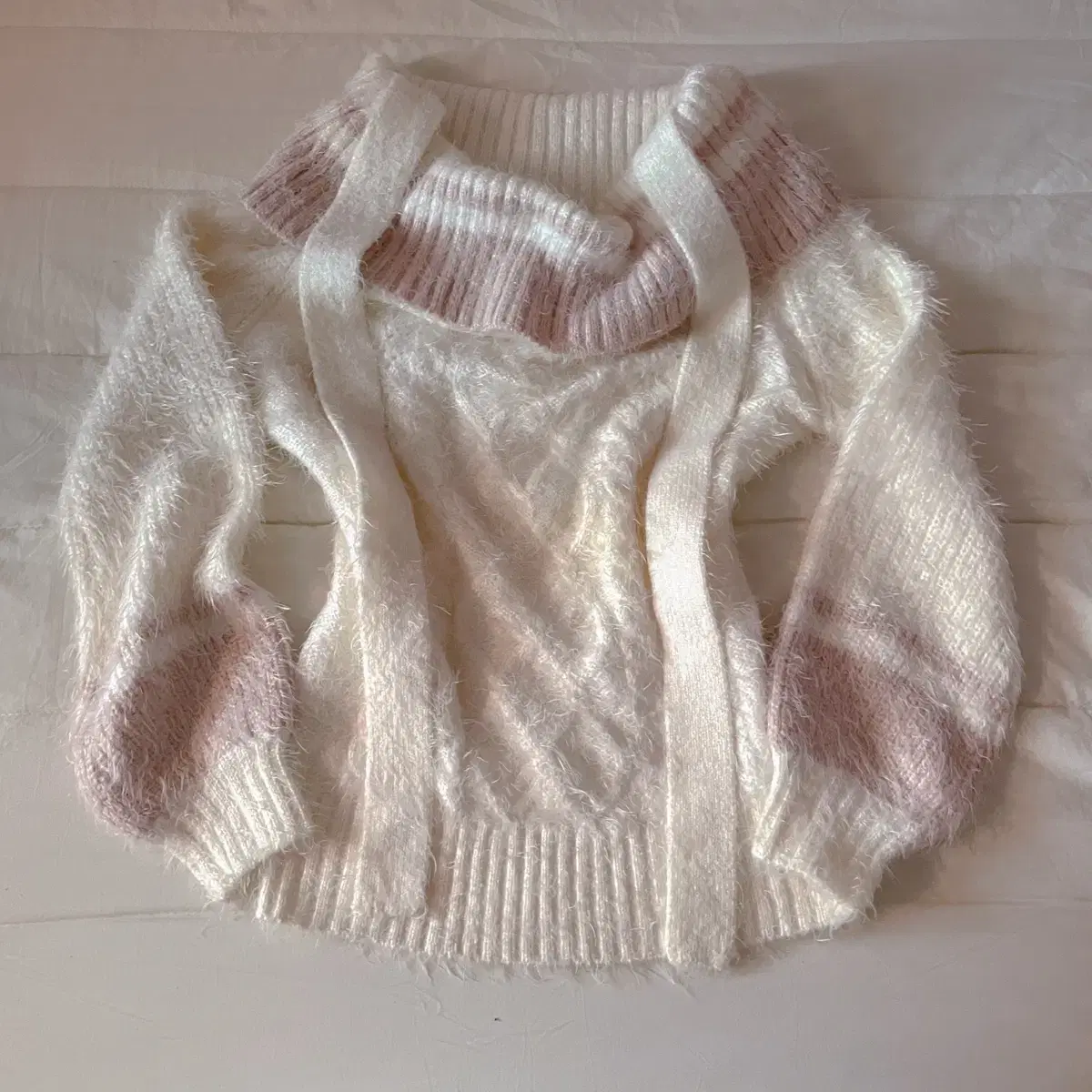 トップス withoutsummer little angora half knit New item) Without Summer Little angora half knit_pink #썸