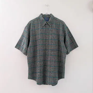 PENDLETON 버튼 다운 체크 무늬 반팔 셔츠 USA 제