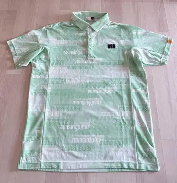 Munsingwear 먼싱웨어 로고 패턴 반팔 피케 셔츠 사이즈 L