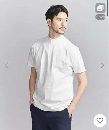 새상품급 UNITED ARROWS 티셔츠 화이트 모크넥 L