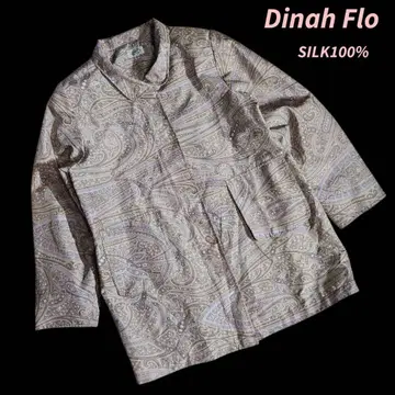 Dinah Flo 실크 100% 페이즐리 올 패턴 집업 자켓 8937