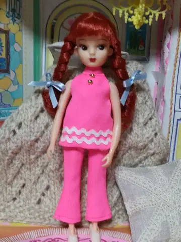 복각판 리카짱 사이즈 판탈롱 수트 형광 핑크