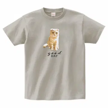 고양이 프린트 T셔츠 L 사이즈