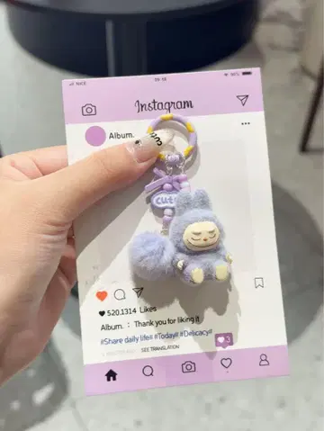 라부부 Labubu 키링 퍼플 인기 귀여운 라부부 키링