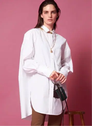 Maison Special 화이트 오버사이즈 셔츠