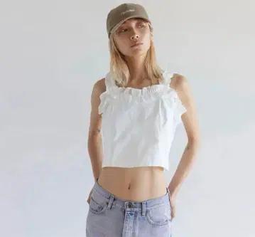 SeaRoomlynn 코튼 FRILL 타이트 뷔스티에 화이트