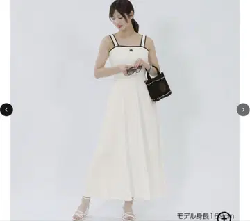 마리콴트 바이컬러 리본 원피스 (화이트)