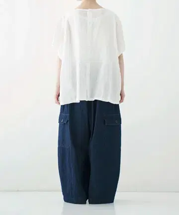 nest Robe 코튼 데님 배럴 팬츠